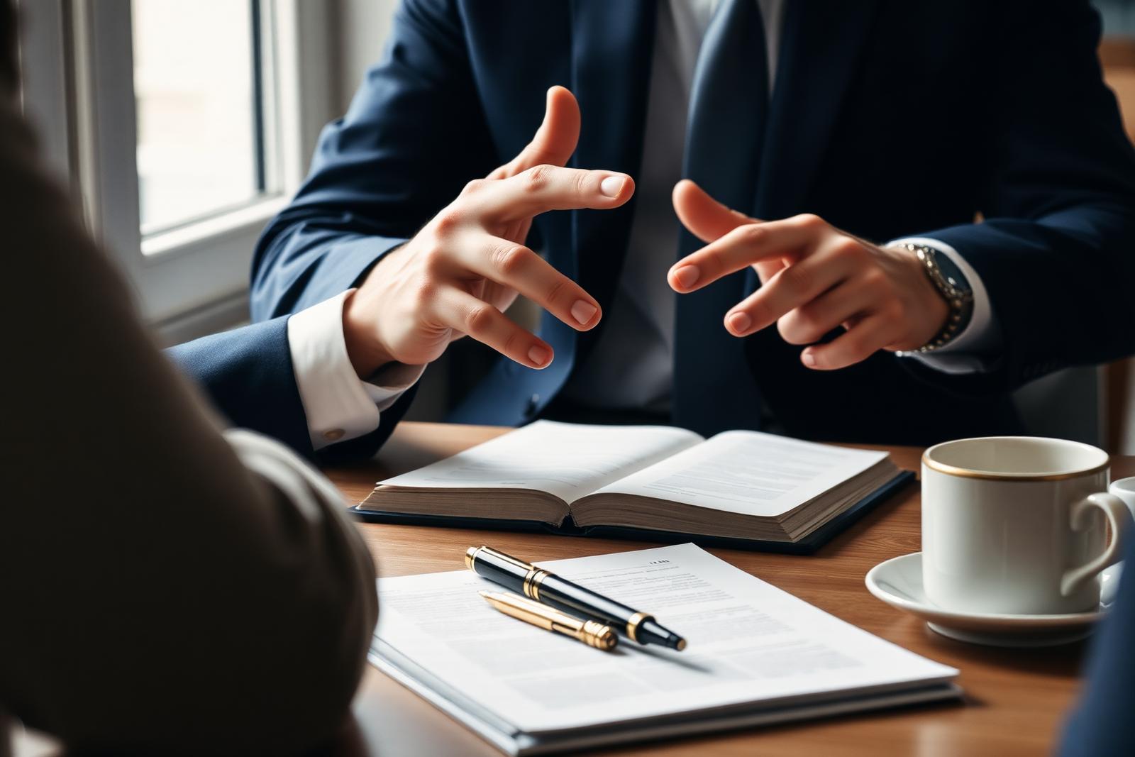 Boardroom meeting between advisors and executives